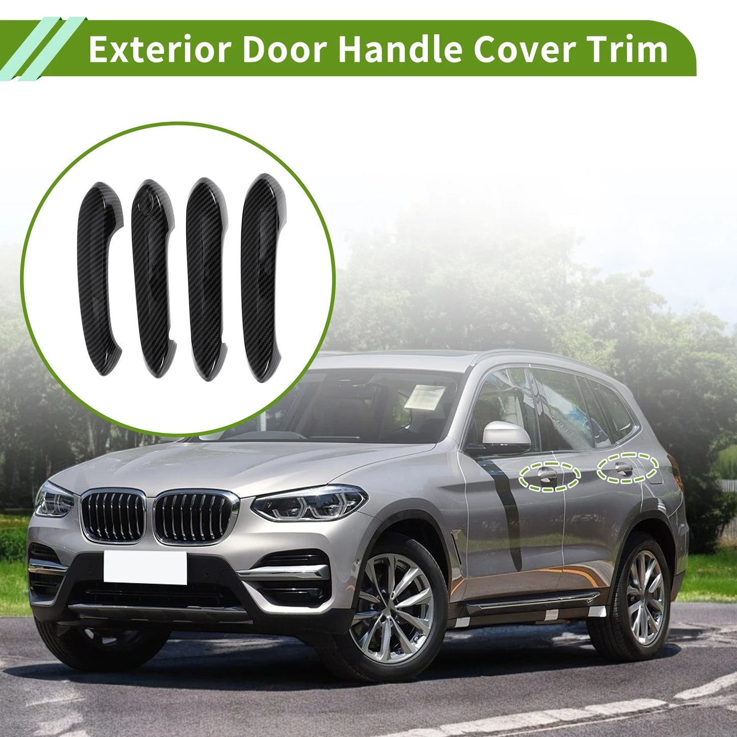 Exterior Door Handle Cover Trim Front Left/Right for BMW X3 (2018-2022)