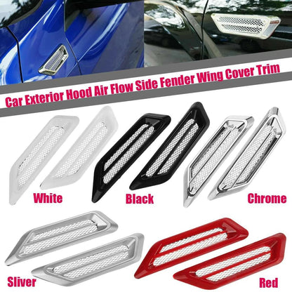2 x Sporty Side Fender Hood Scoop Air Flow Intake Decor Covers