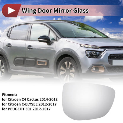 Right Side Wing Mirror Glass for Citroen C4 Cactus (2014-2018)