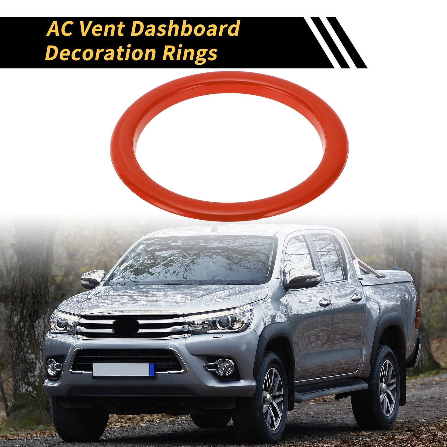AC Vent Dashboard Decoration Rings for Toyota Tundra (2014-2021) - 4 Pcs Orange
