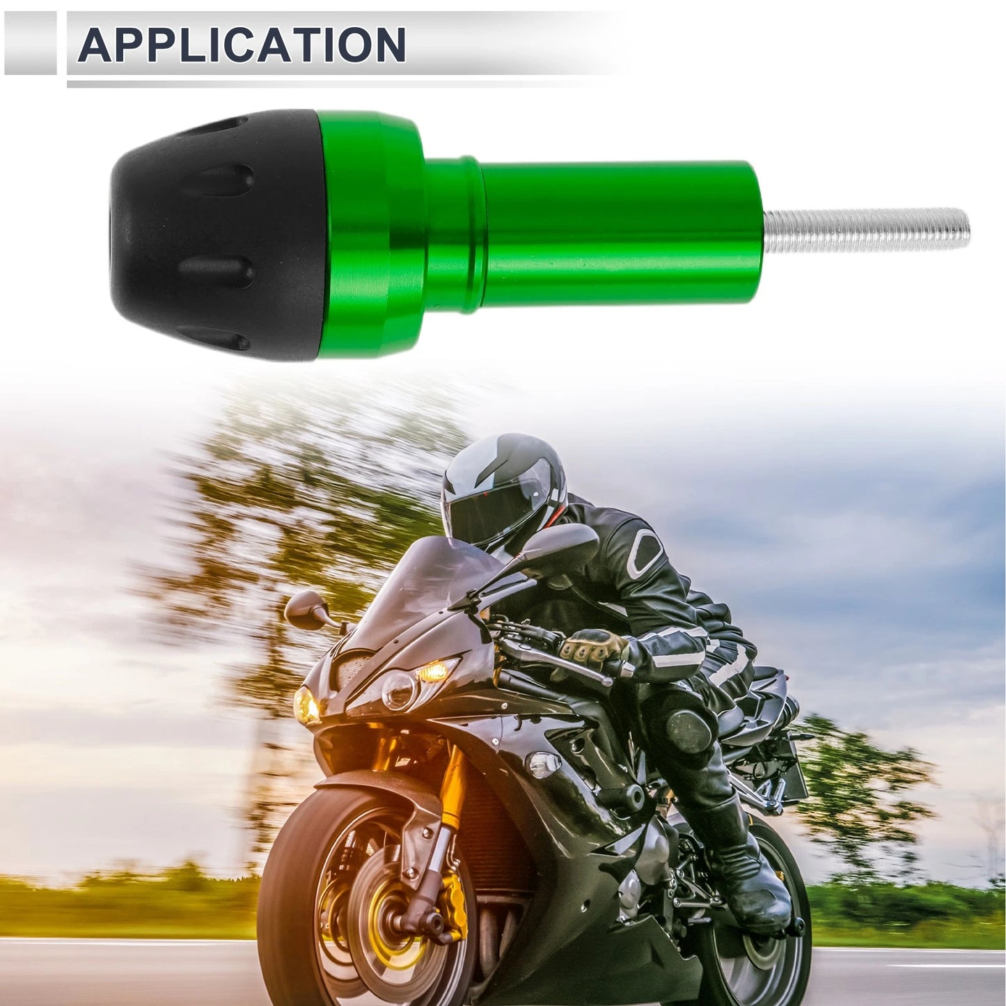 10mm Motorcycle Slider Frame Bolt 1 Set Green for Make Model