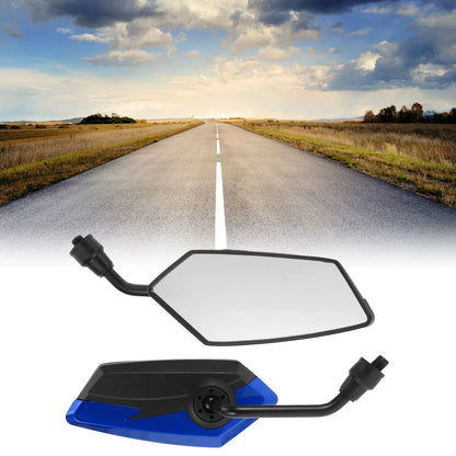 2 x Rear View Mirrors Handlebar Mirror Black Blue Iron Plastic for Motorcycle