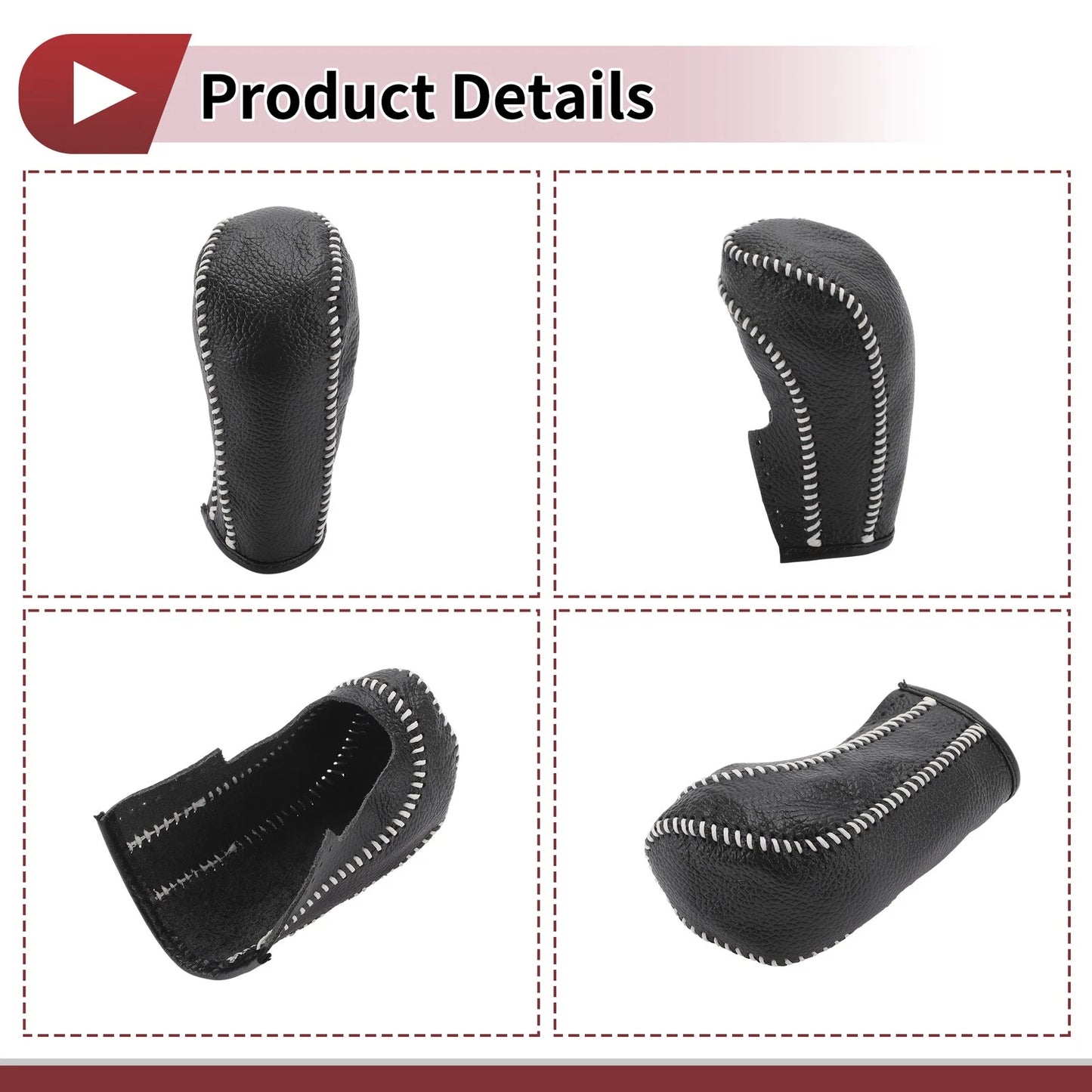 Car Gear Shift Knob Cover 1Pc for Ford Fiesta (2009-2012) Beige Faux Leather