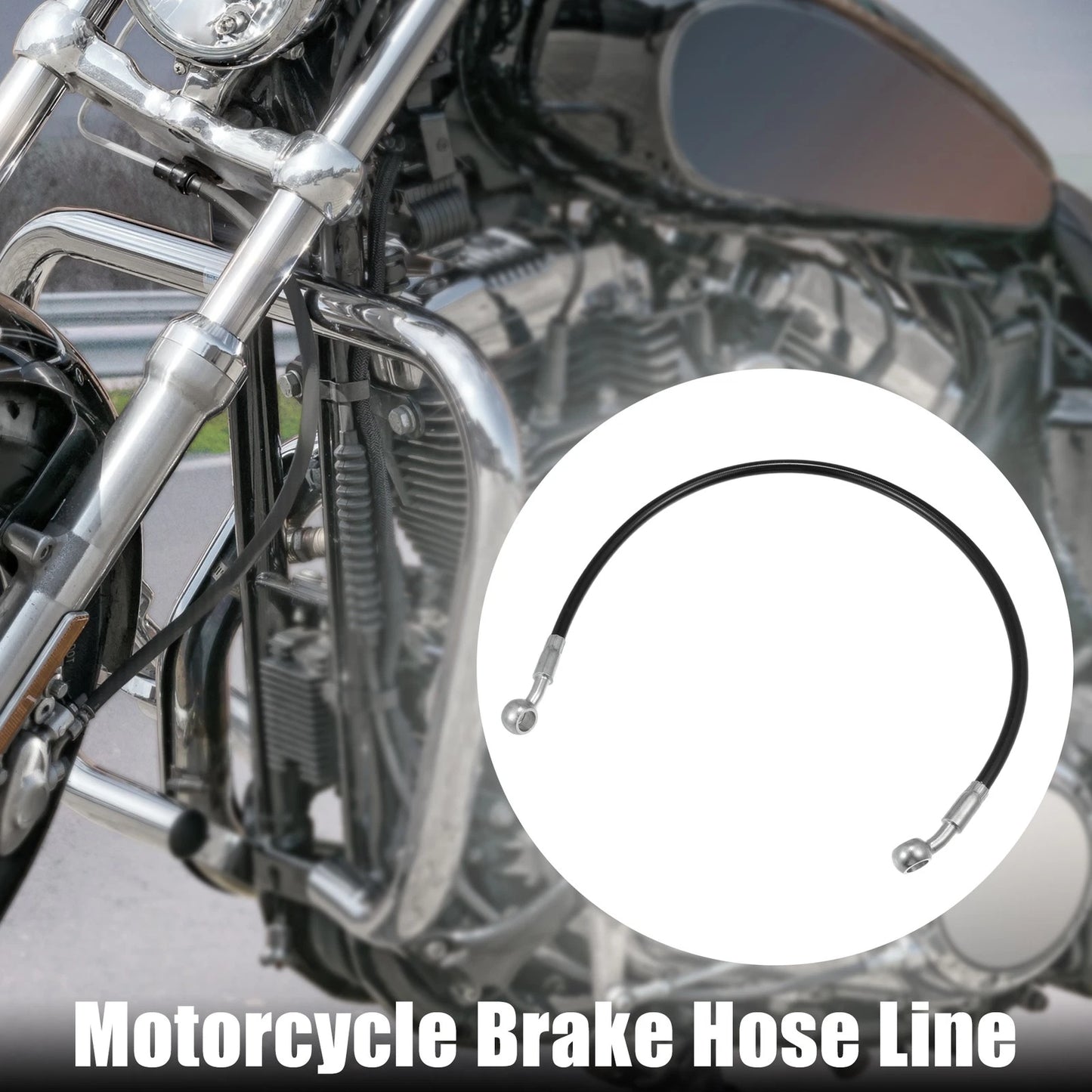 Brake Hose 50cm for Motorcycle Hydraulic Brake Line Oil Pipe Black 1 Set