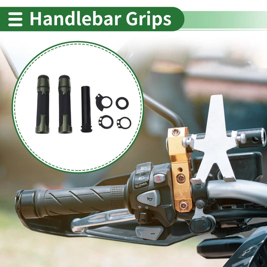 7/8" 22mm Motorcycle Hand Grips End Grip Black Titanium Tone