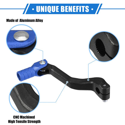 Gear Shifter Lever Universal for Motorcycle Folding Aluminum Alloy Blue Black