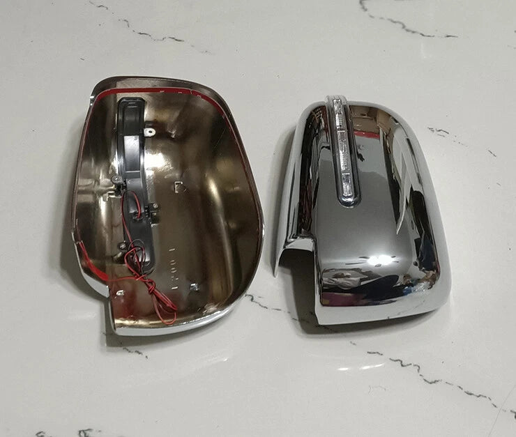 Chrome Side Mirror Cover Trim with LED for Mitsubishi L200 Triton (2015-2018)