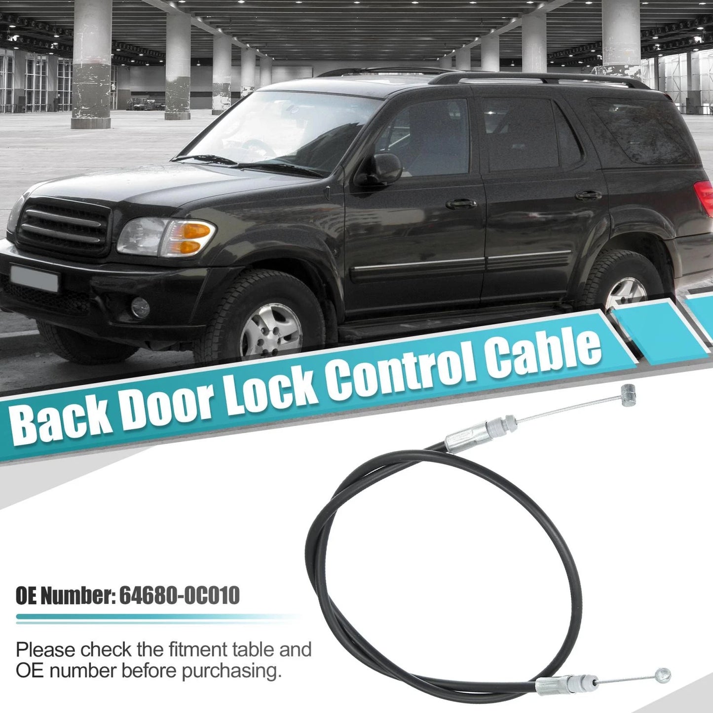 Tailgate Lock Control Cable for Toyota Sequoia (2001-2007)