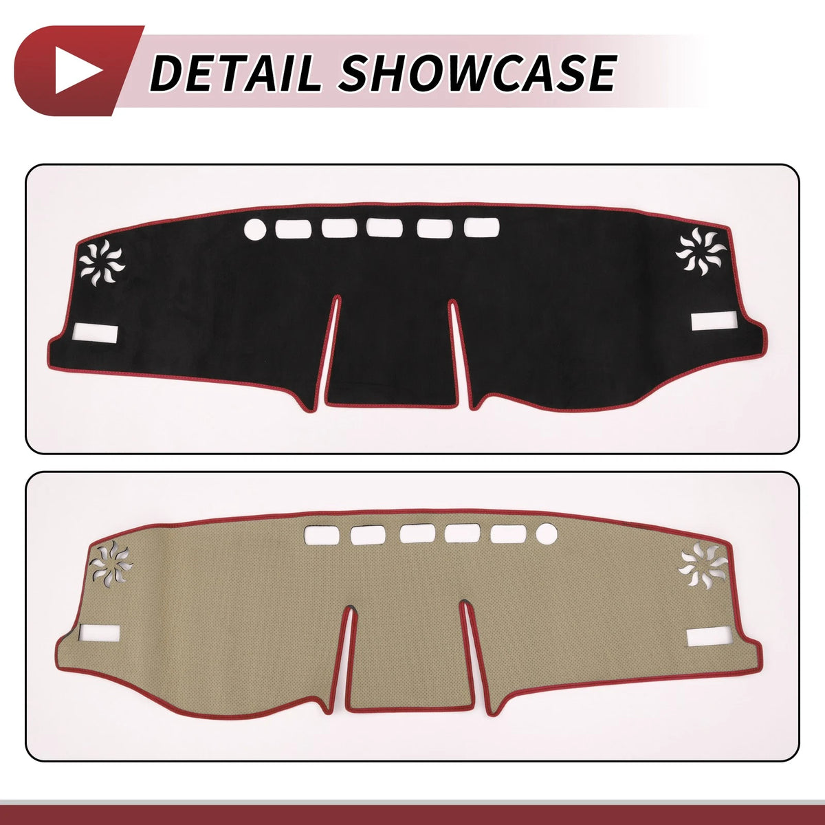 Dashboard Cover Mat for Toyota RAV4 2019-2021 Sun Protector Pad Black Red