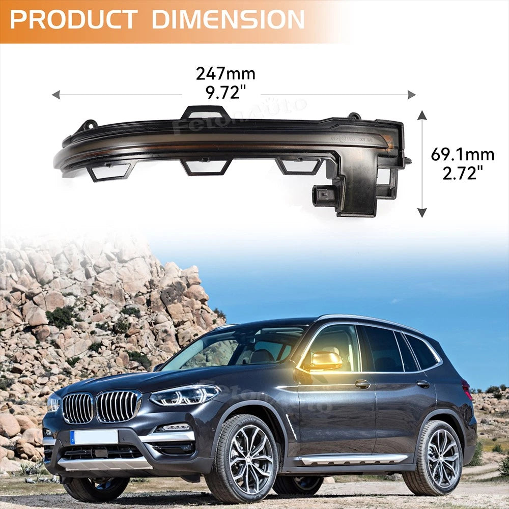 2x Dynamic LED Side Mirror Turn Signal for BMW X3 G01 X4 G02 X5 G05 X6 G06