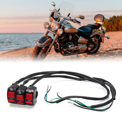 3 x Headlight Switch ON-OFF Button for Motorcycle Handlebar