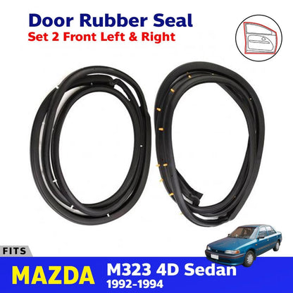 Door Rubber Weatherstrip Front L+R Fits Mazda 323 4D Sedan BG Serie 1992-94