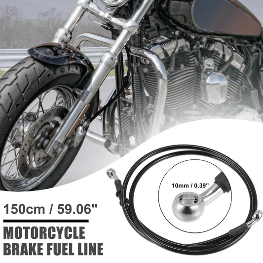 Braided Brake Clutch Oil Hoses 150cm Black for Motorcycle ATV