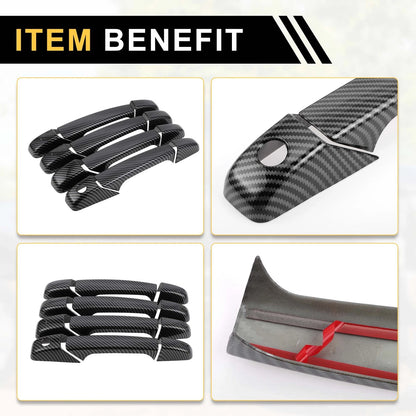 4pcs Exterior Door Handle Cover for Chevrolet Avalanche Carbon Fiber Pattern
