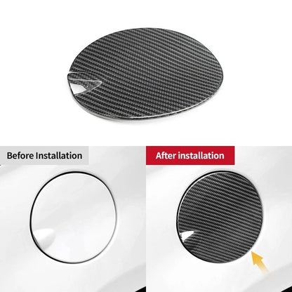 Real Carbon Fiber Fuel Tank Cap Oil Cover Trim fit for Fiat 500 2012-2019