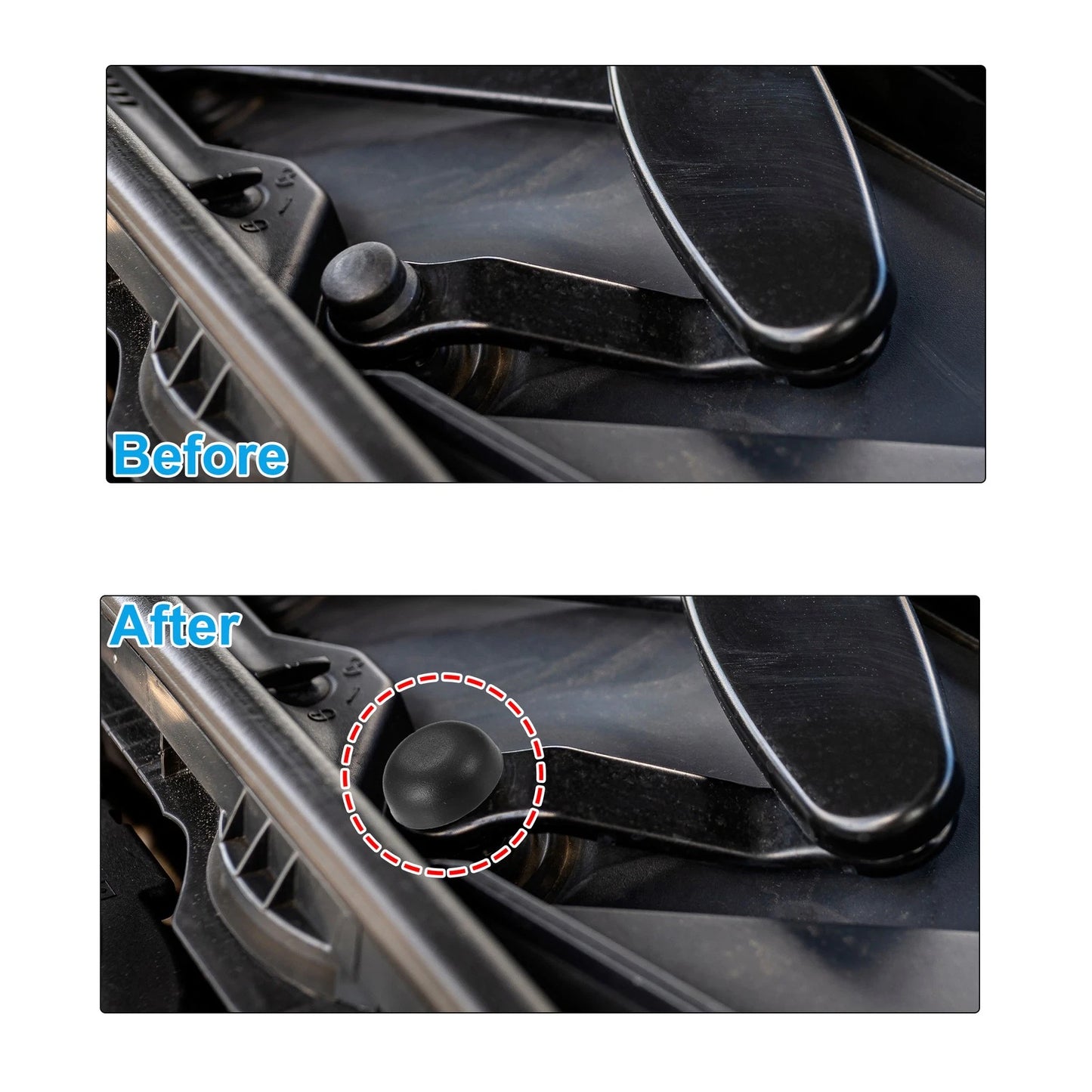 Windshield Wiper Arm Nut Cover for Ford Edge 2007-2014 (2 x Black Caps)