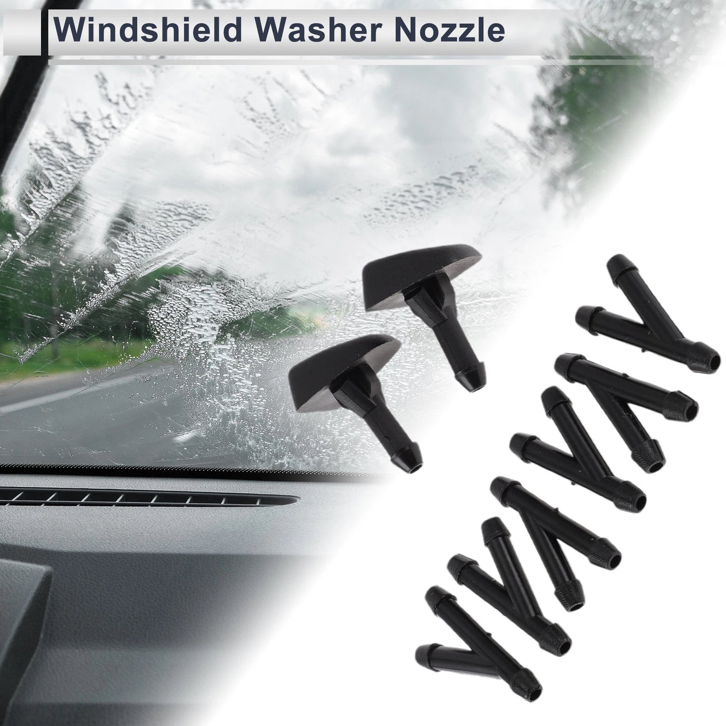 6 x Windshield Washer Nozzles & Hose Connectors for Volvo