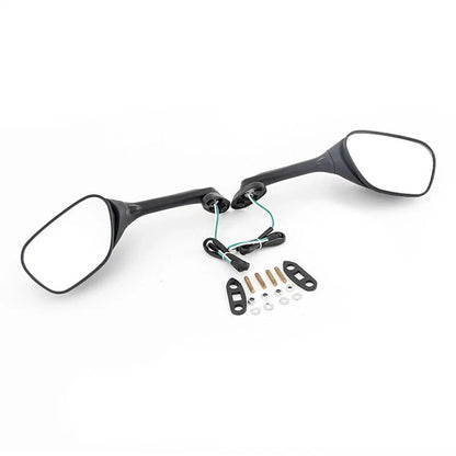 Black Rearview Side Mirrors for GSXR600/750 2006-2023 & GSXR1000 2005-2016 (2x)