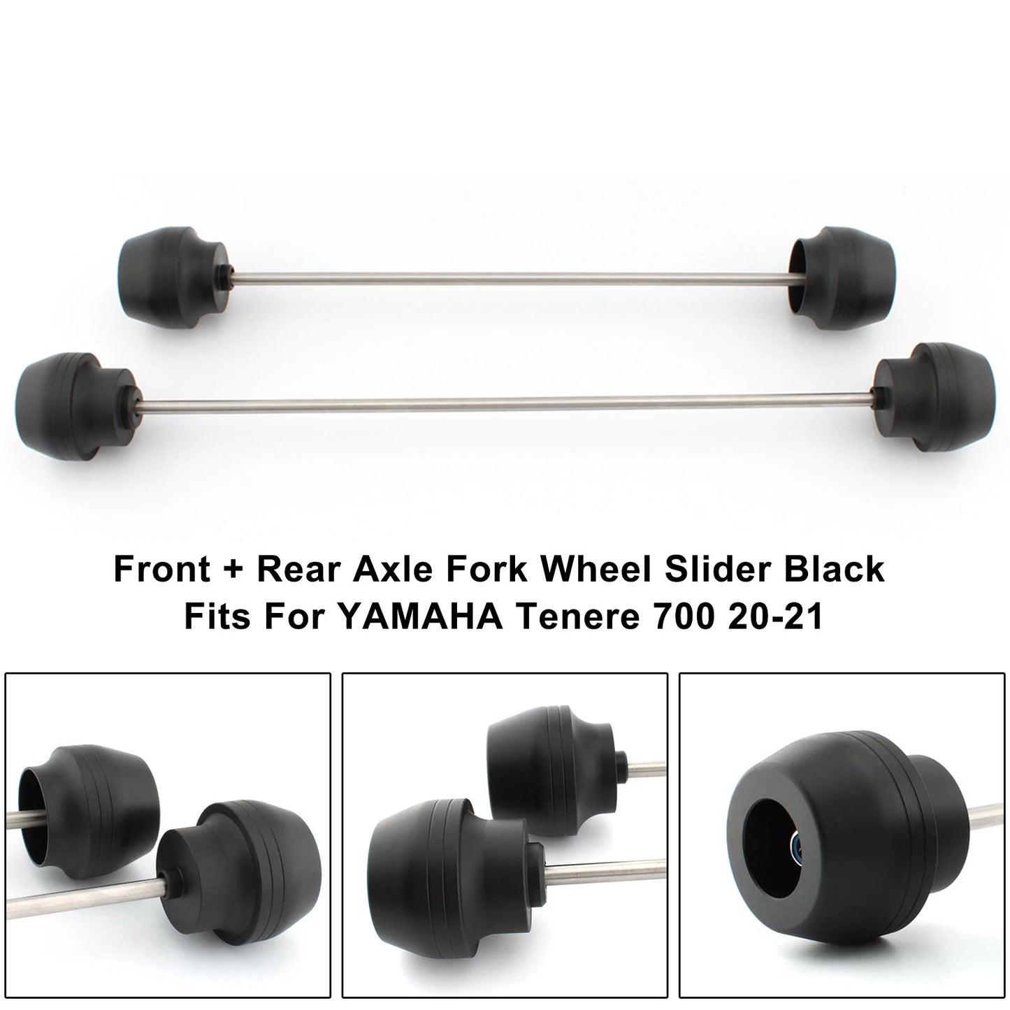 Fork Wheel Sliders CNC Black for Yamaha Tenere 700 (2020-2023)