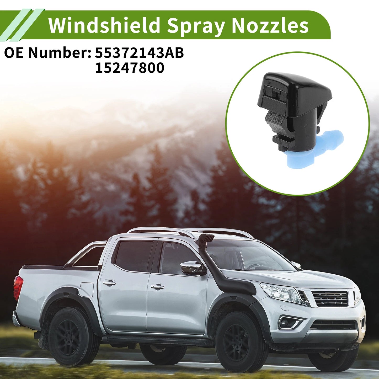 1 x Windshield Washer Nozzle w/ Hose Connector for Jeep