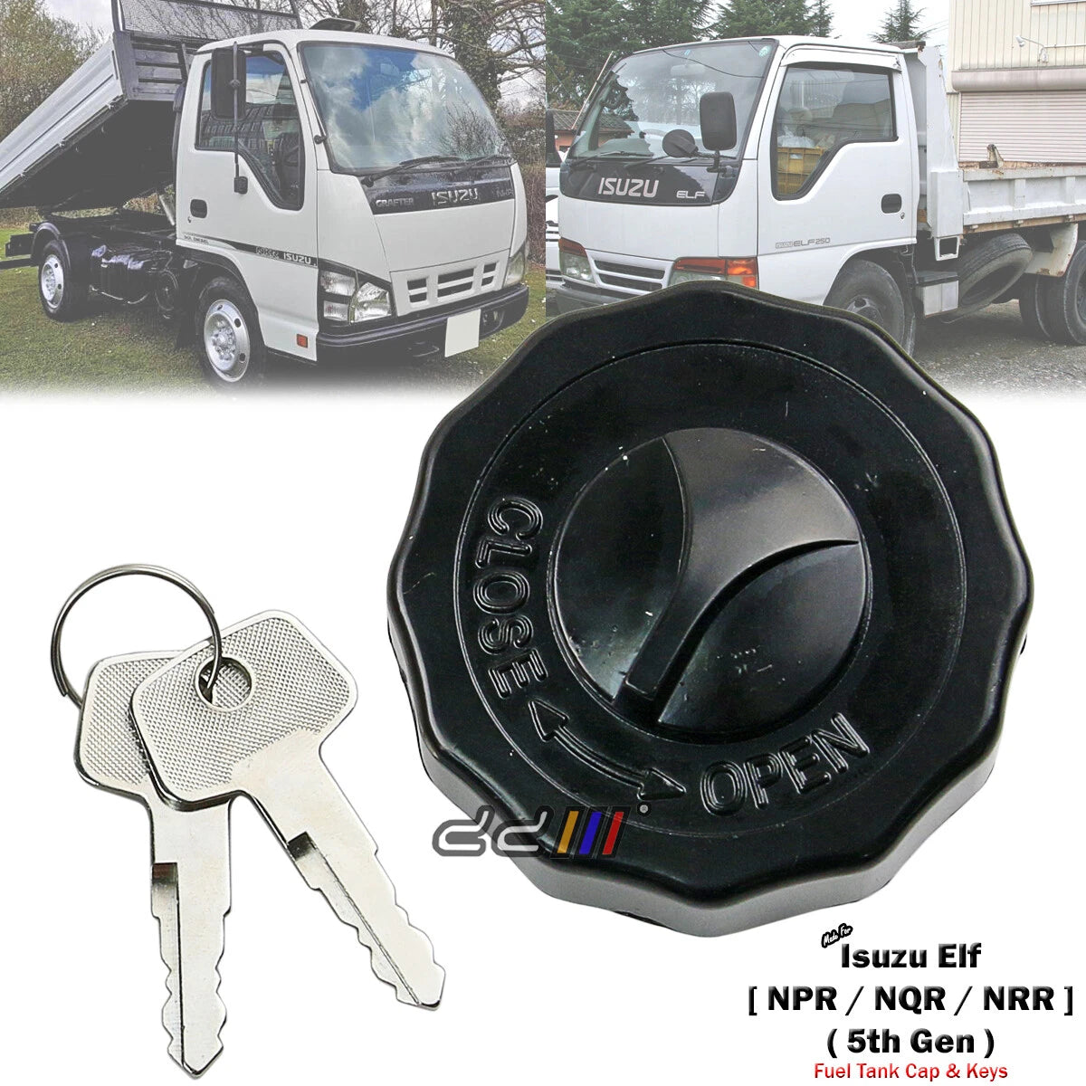 Gas Fuel Tank Cap + Key Lock for Isuzu Elf Truck NPR NQR NKR NHR (1994-2007)