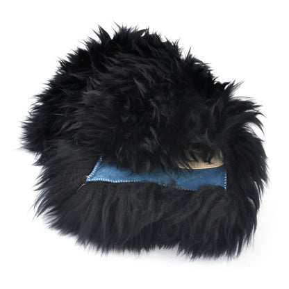 Black Sheepskin Center Console Armrest Cover for Car
