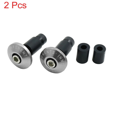 2 x 7/8" Titanium Handlebar Grip Bar End Slider Caps Plugs for Motorcycle