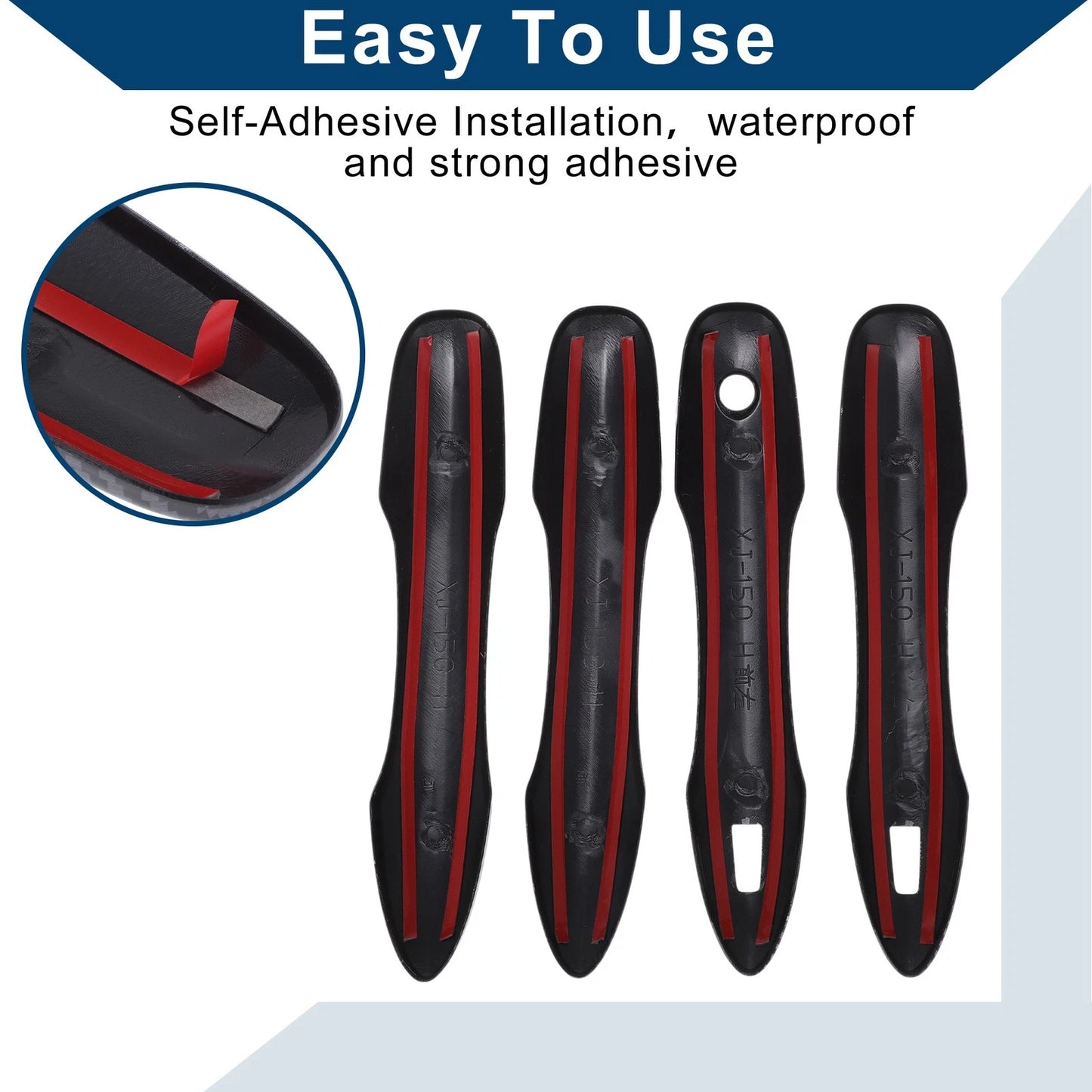 Carbon Fiber Black Door Handle Cover Trim for Toyota Camry (2018-2024)