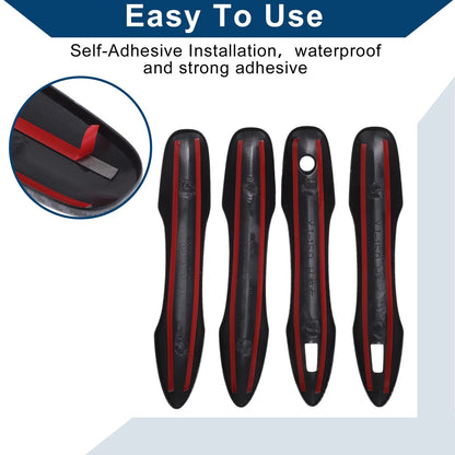 Carbon Fiber Black Door Handle Cover Trim for Toyota Camry (2018-2024)