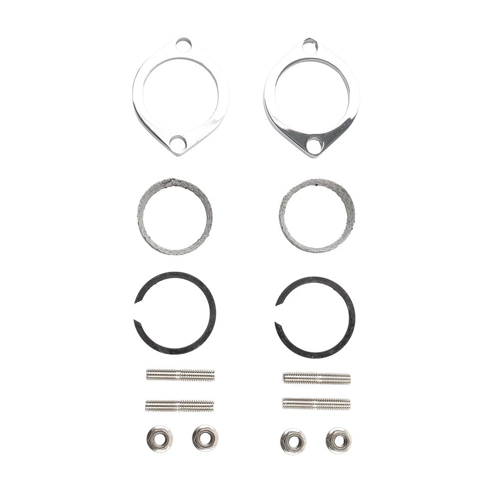 Exhaust Flange Install Kit  Flanges Gaskets Nuts Washers for Harley Big Twin