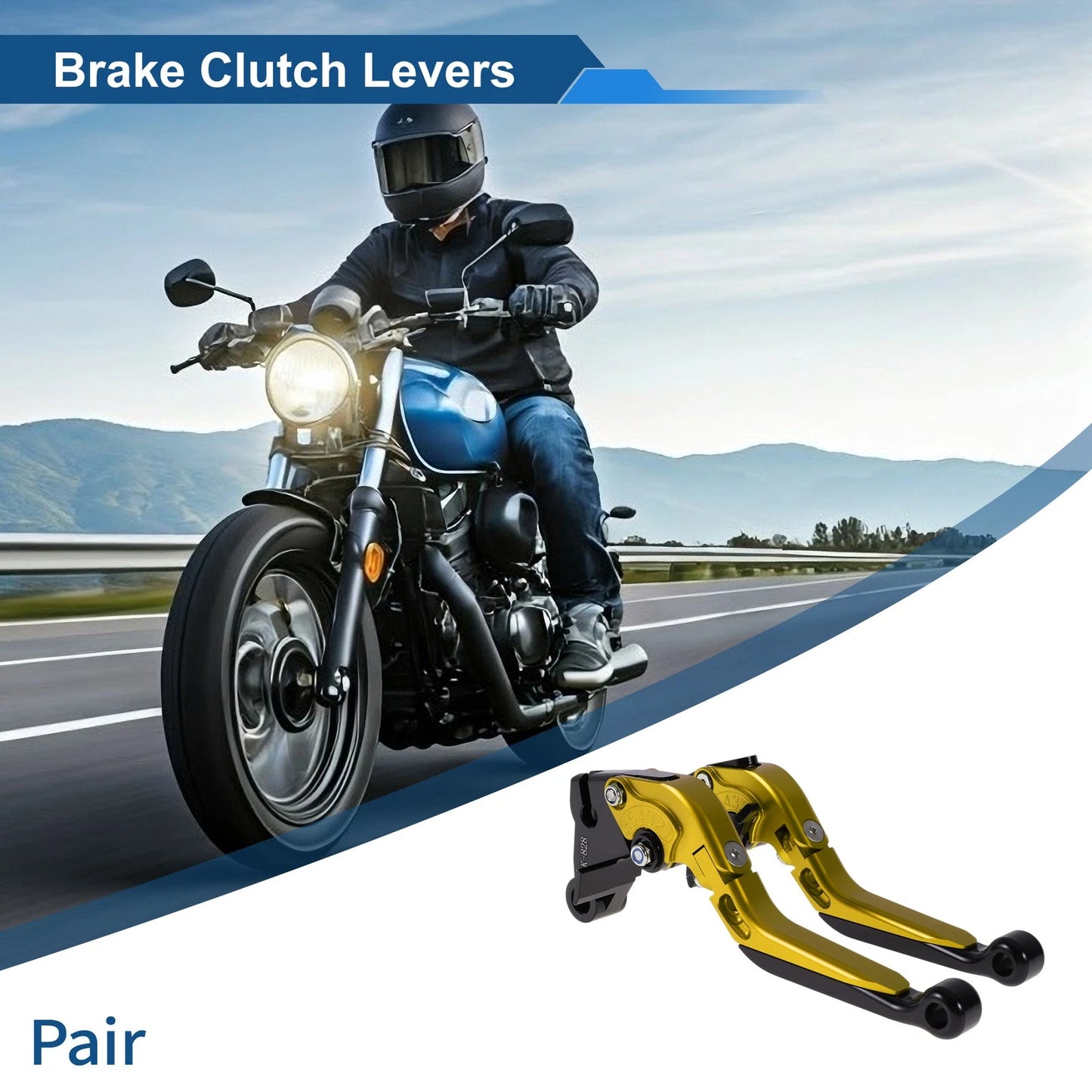 Brake Clutch Lever for Kawasaki ZZR600 Gold Tone Black