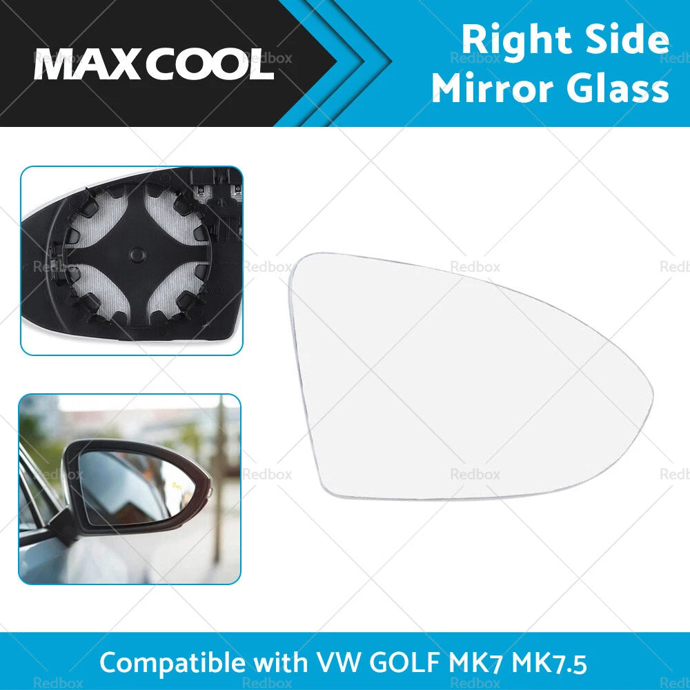 Right Mirror Glass for VW GOLF MK7 MK7.5 Heated Convex (2013-2018)