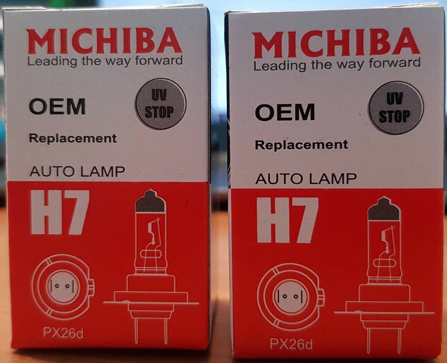 H7 Halogen Headlight PX26D 12V 100W Bulb Michiba 2 x