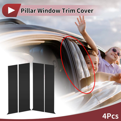 4 Pcs Car Door Pillar Window Trim for Toyota Tundra (2023-2024) Black