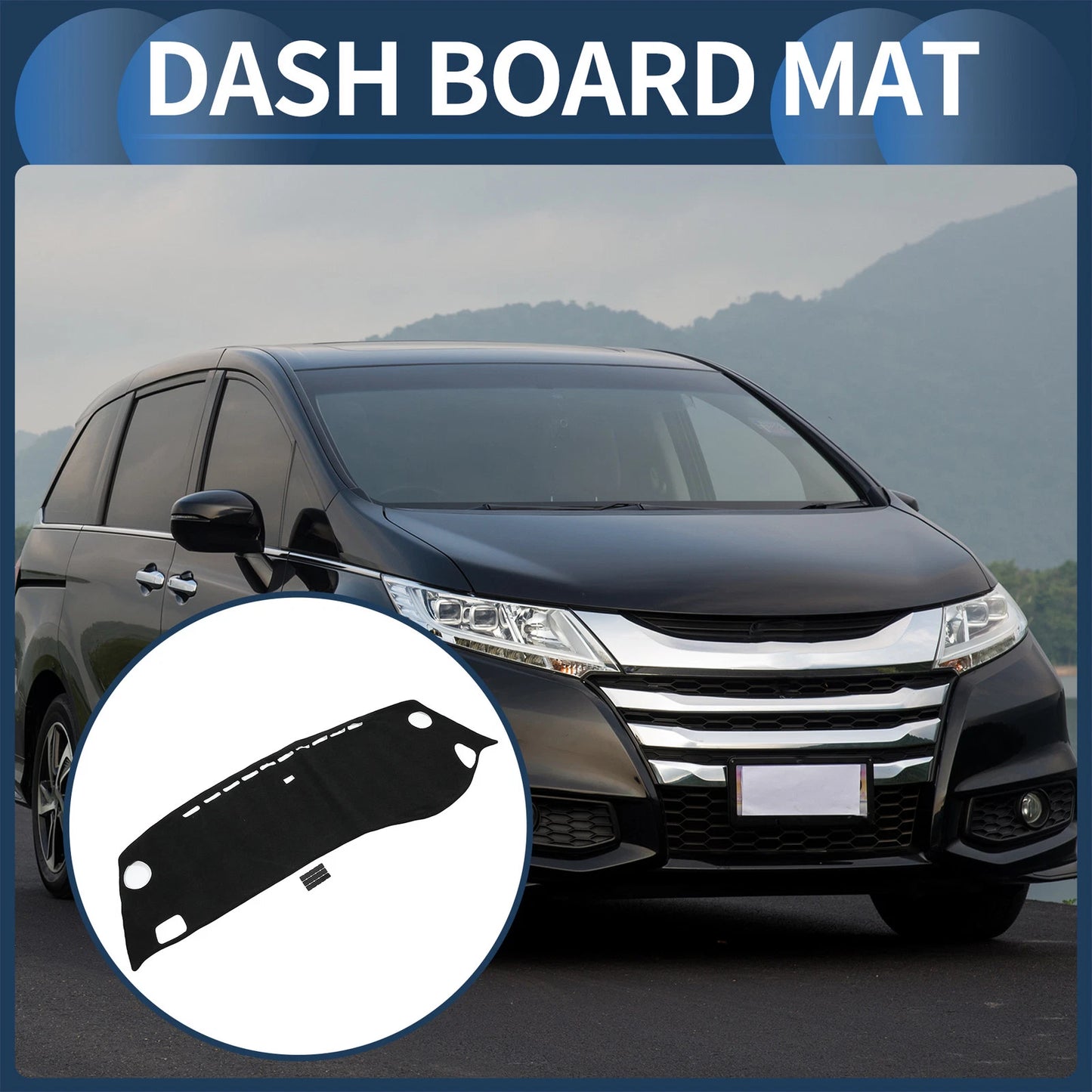Dashboard Cover Mat for Honda Odyssey RB3 RB4 (2016-2019) Black 1 Set