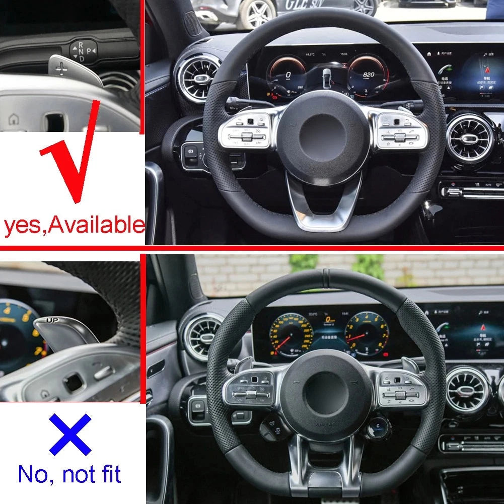 Carbon Fiber Auto Steering Wheel Paddle Shifter Extensions for Mercedes-Benz