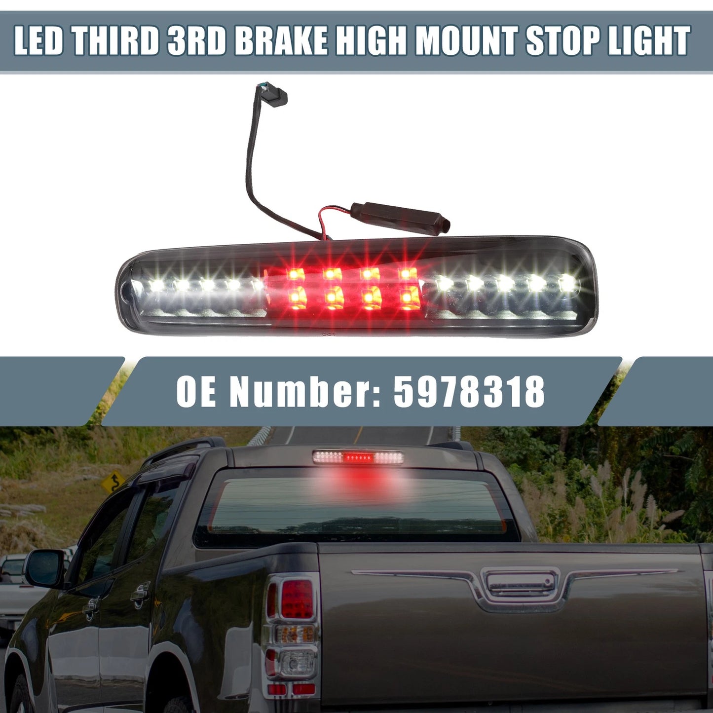 High Mount Stop Light for Chevrolet Silverado 1500/2500 Smoked Lens