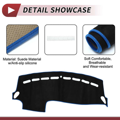 Dashboard Cover Mat for Volvo V40 2013-2017 Sun Protector Pad Black Blue