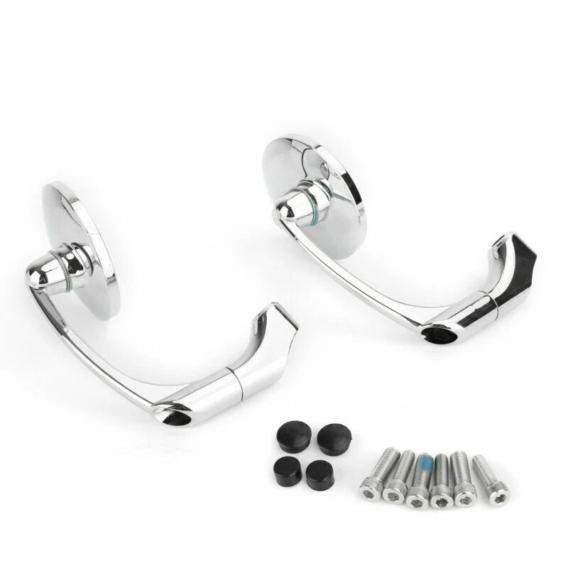 Round Chrome Mirrors for Motorcycle M8/M10 (E-Approval E9) 2 x New