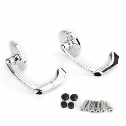 Round Chrome Mirrors for Motorcycle M8/M10 (E-Approval E9) 2 x New