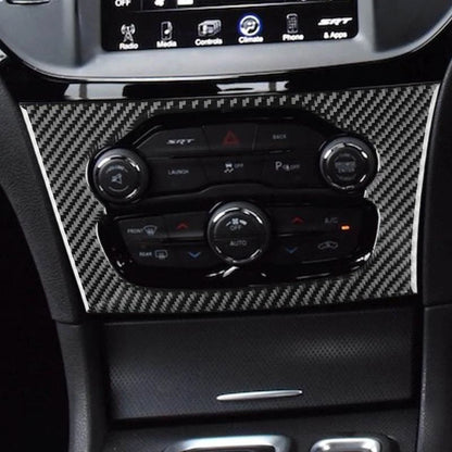 Real Carbon Fiber Console A/C Panel Cover Trim for Chrysler 300 2011-2023