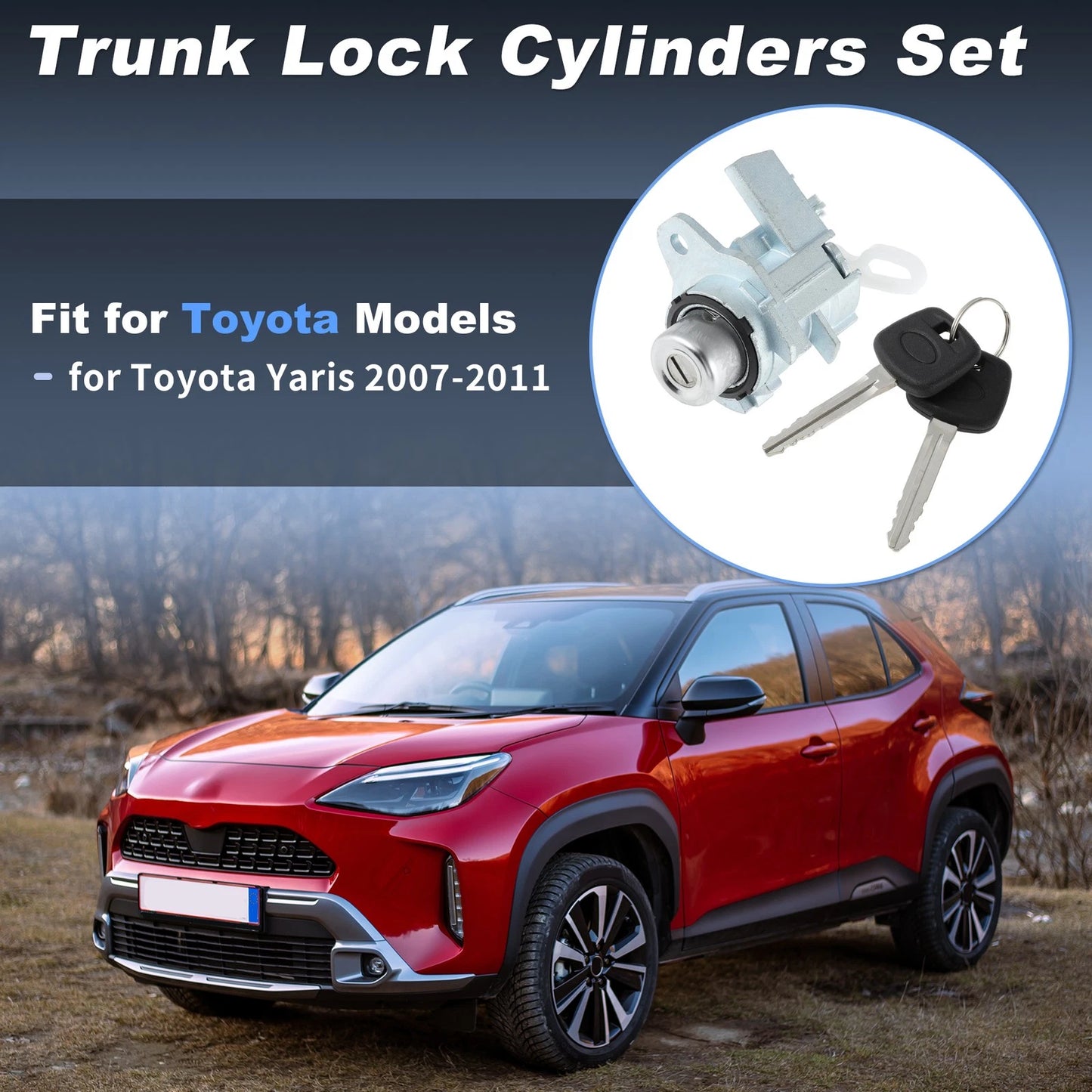 Trunk Door Lock Cylinder with Keys for Toyota Yaris (2007–2011)