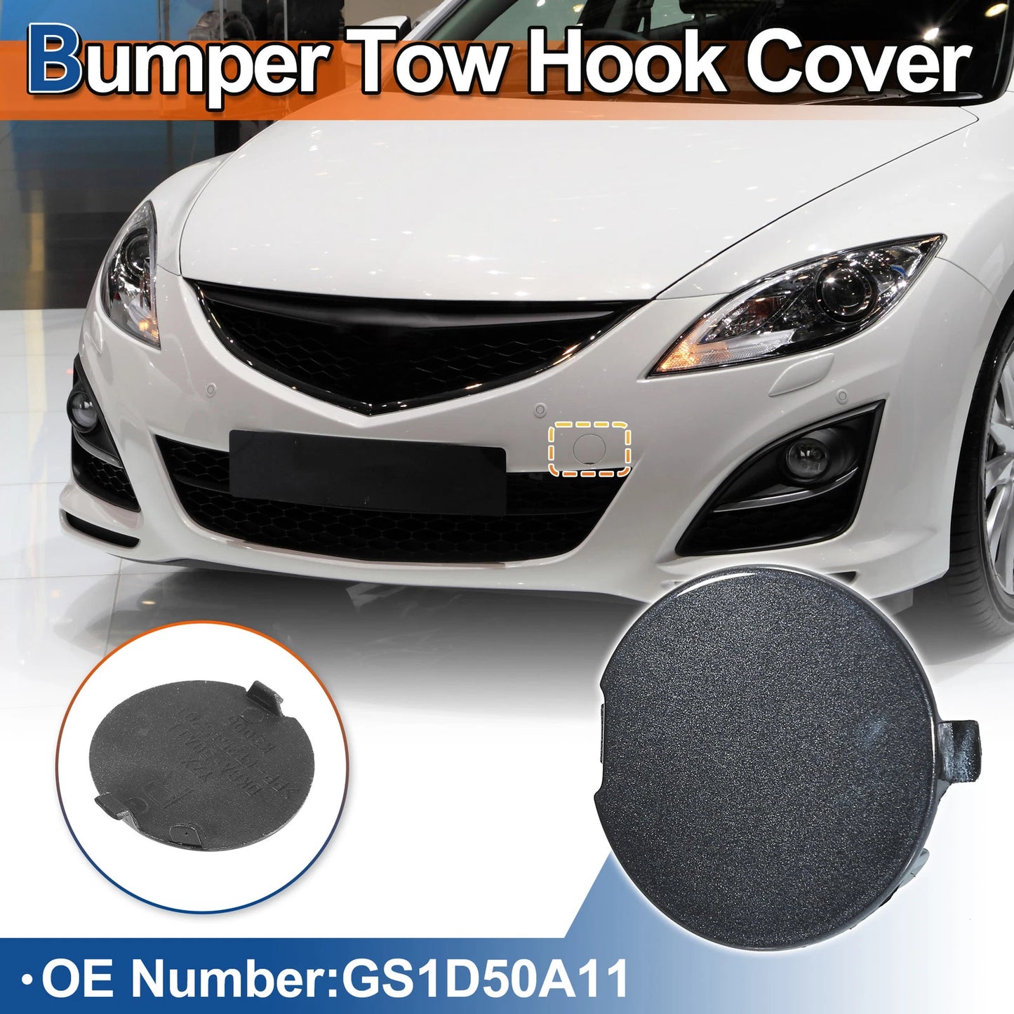 Front Bumper Tow Hook Cover for Mazda 6 (2008-2012) Deep Gray