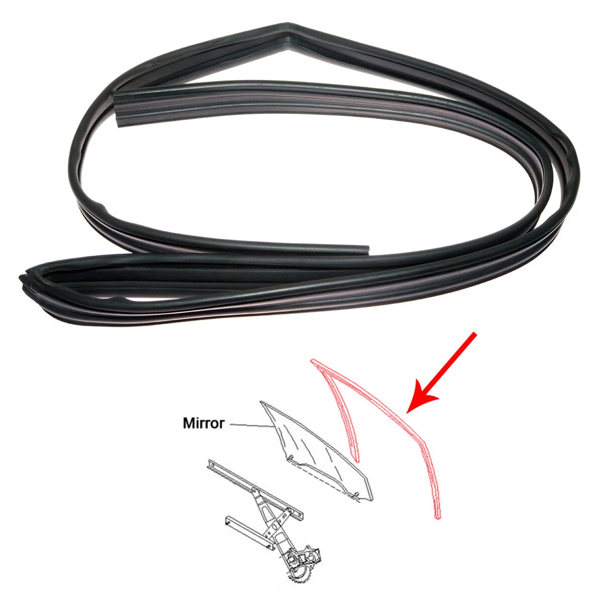 FRT Door Glass Run Channel for Mitsubishi Triton L200 Strada 1996-2006