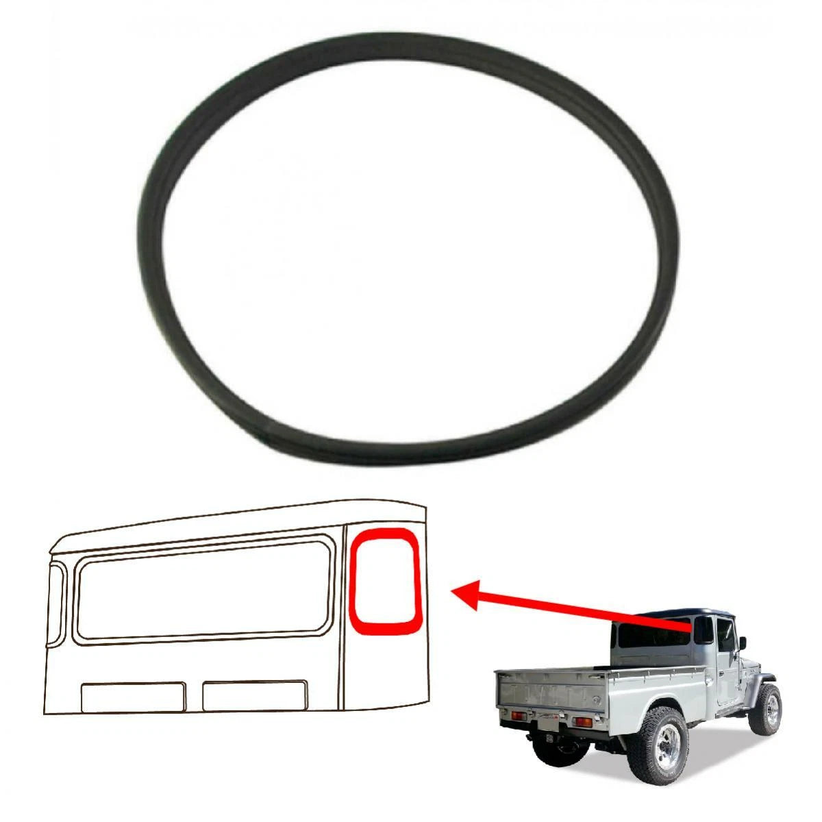 Rear Corner Door Seals Weatherstrip Fits 1975-84 Toyota Land Cruiser FJ45 Pickup