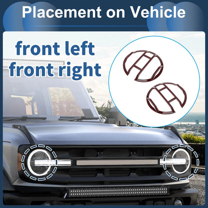 Headlight Trim Bezels 2 x for Ford Bronco (2021-2024)