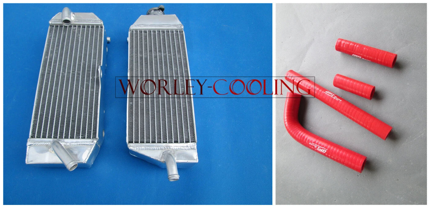 Aluminum Radiator & Red Hoses for Yamaha YZ400F WRF400 (1998-2000)