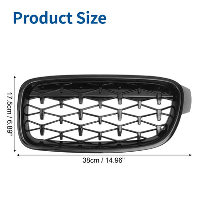 Front Hood Bumper Grille for BMW 3 Series F30 2013-2018 Black 2 x Grilles