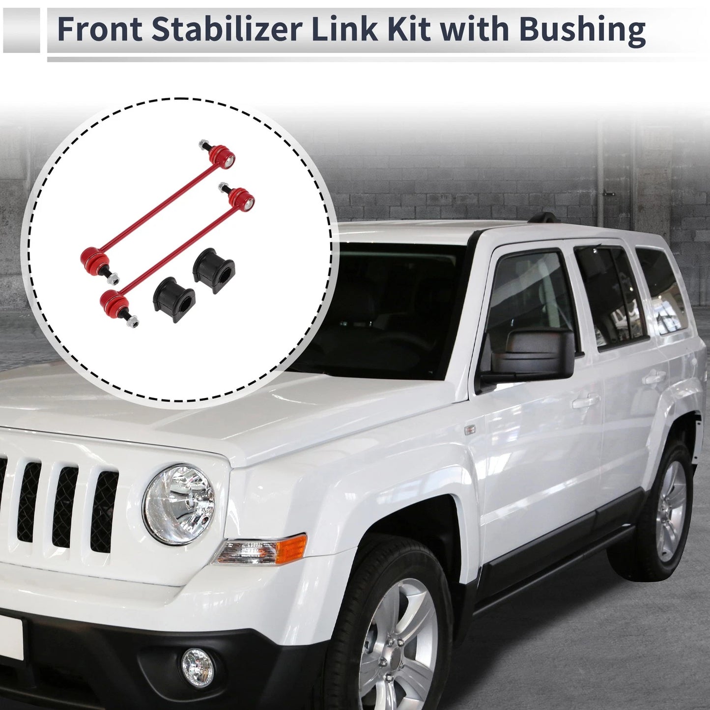 Front Stabilizer Bar Links with 2 x Bushings for Jeep Patriot (2007-2017)