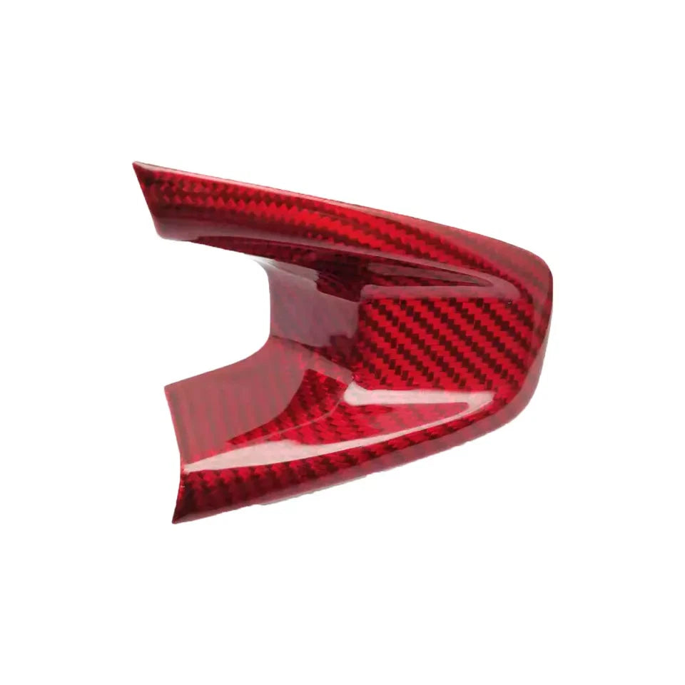 RED CARBON FIBER STE steering wheel add-on trim cover for Genesis G70 (2017–2024)